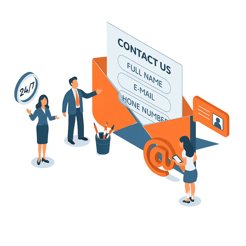 Illustration of a person sending a message