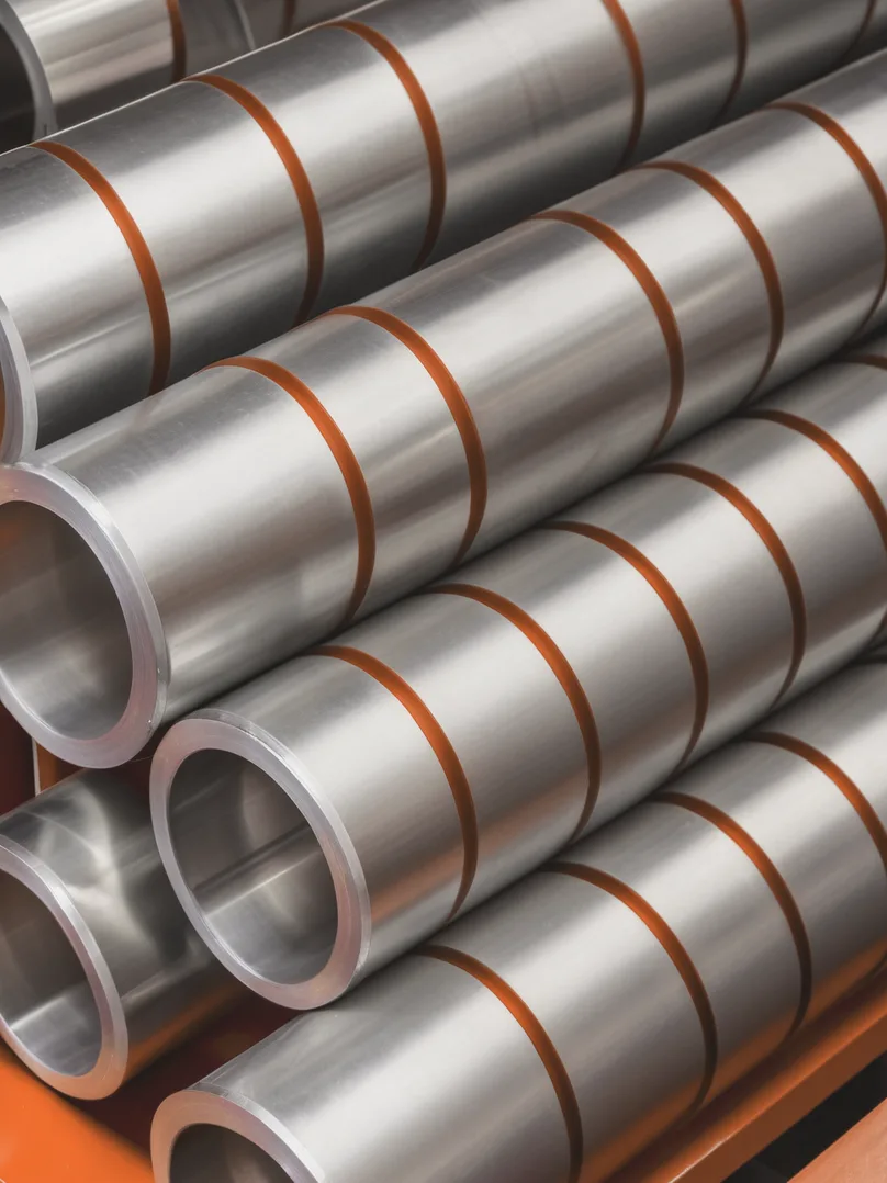 Machined mechanical parts on a production line